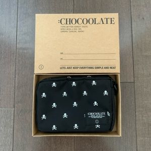 (BRAND NEW) Black Skull pattern mini pouch | Black case | Black wallet